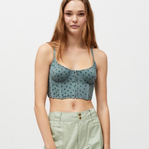 Urban Outfitters Tops - Out From Under Day Break Flocked Baby Doll Corset Top